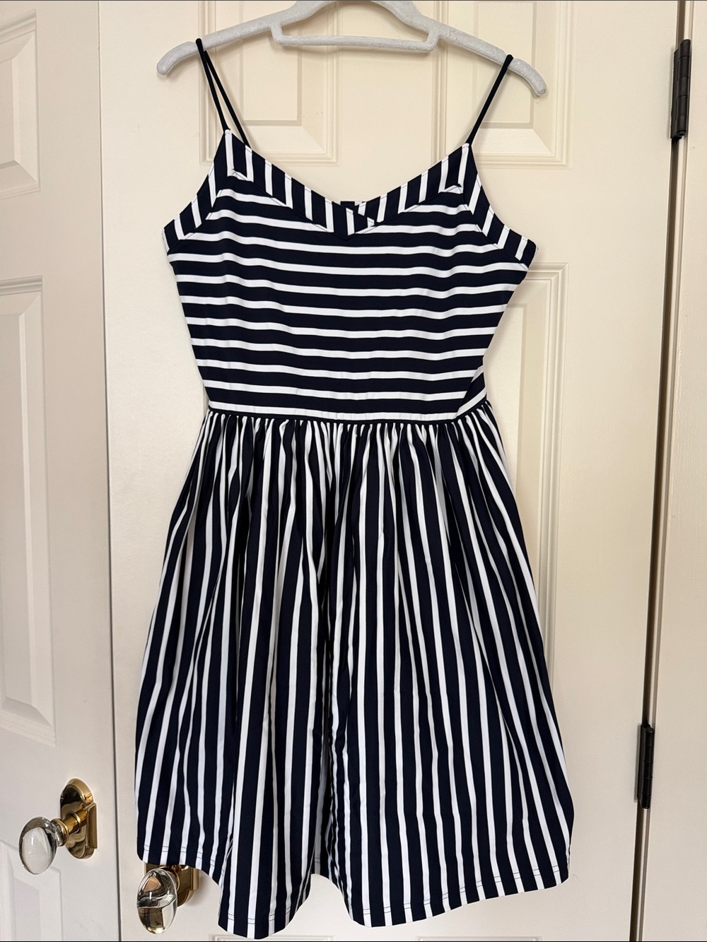 Saint James Navy and White Striped Spaghetti‑Strap Dress